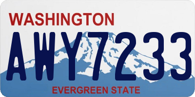 WA license plate AWY7233