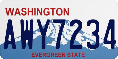 WA license plate AWY7234