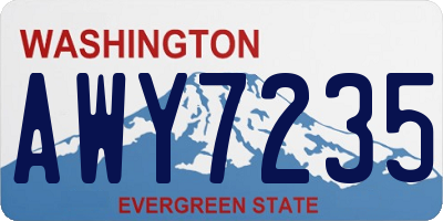 WA license plate AWY7235