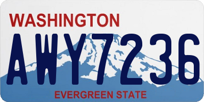 WA license plate AWY7236