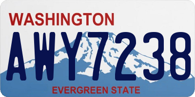 WA license plate AWY7238