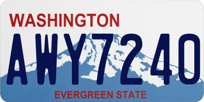 WA license plate AWY7240