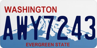 WA license plate AWY7243