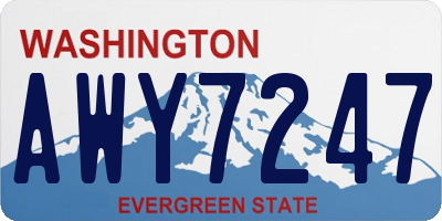 WA license plate AWY7247