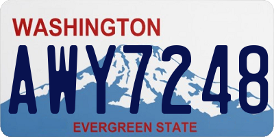 WA license plate AWY7248