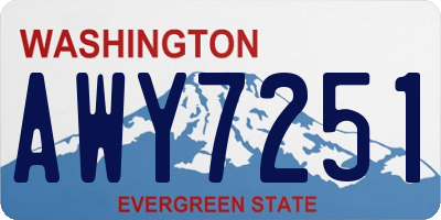 WA license plate AWY7251