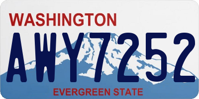 WA license plate AWY7252