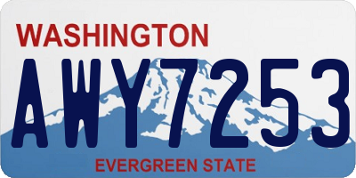 WA license plate AWY7253