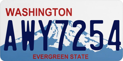 WA license plate AWY7254