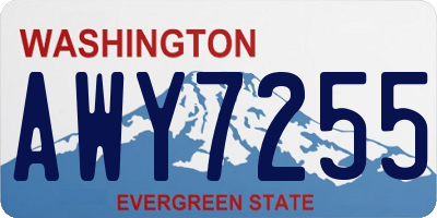WA license plate AWY7255