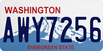 WA license plate AWY7256
