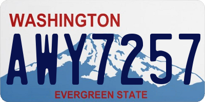 WA license plate AWY7257