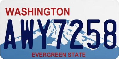 WA license plate AWY7258