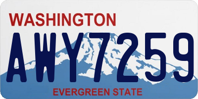 WA license plate AWY7259