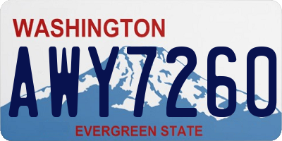 WA license plate AWY7260