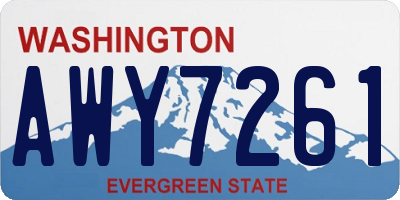 WA license plate AWY7261