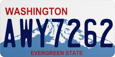 WA license plate AWY7262