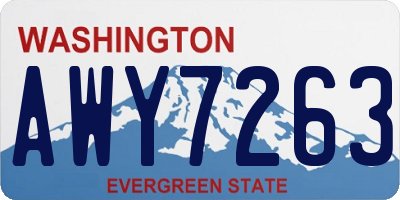 WA license plate AWY7263