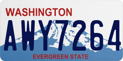WA license plate AWY7264