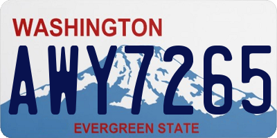 WA license plate AWY7265