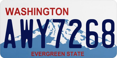 WA license plate AWY7268