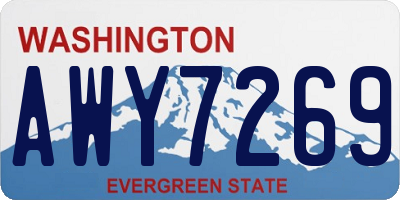 WA license plate AWY7269