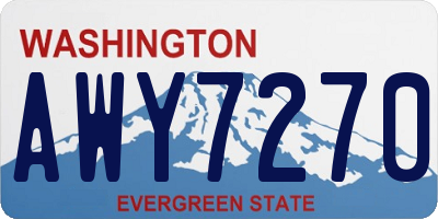WA license plate AWY7270