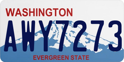 WA license plate AWY7273