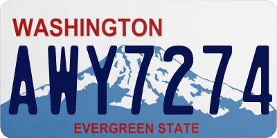 WA license plate AWY7274