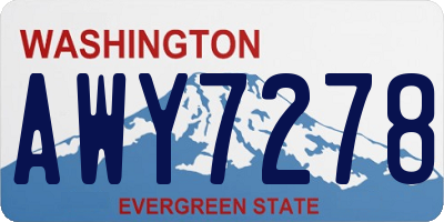 WA license plate AWY7278