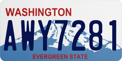 WA license plate AWY7281