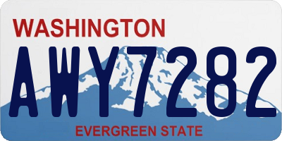 WA license plate AWY7282