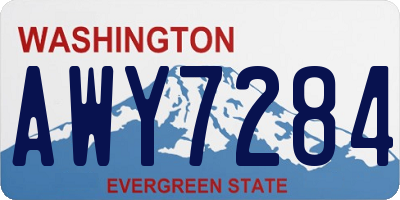 WA license plate AWY7284