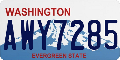 WA license plate AWY7285
