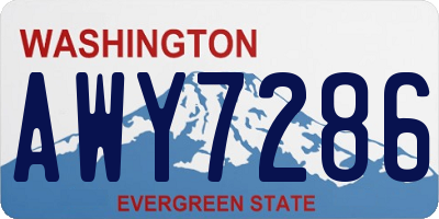 WA license plate AWY7286