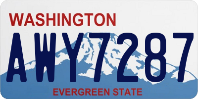 WA license plate AWY7287