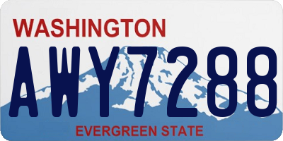 WA license plate AWY7288