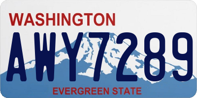 WA license plate AWY7289