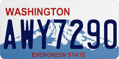 WA license plate AWY7290