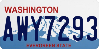 WA license plate AWY7293