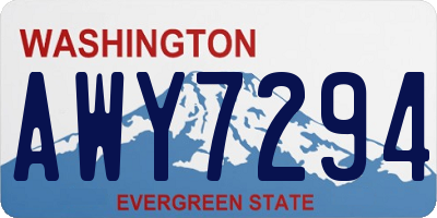WA license plate AWY7294