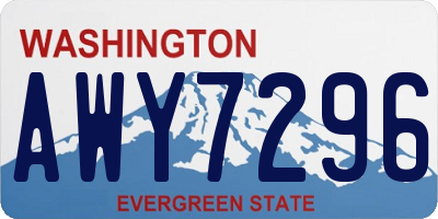 WA license plate AWY7296