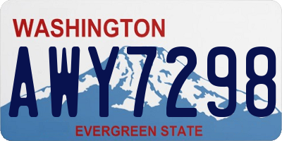 WA license plate AWY7298