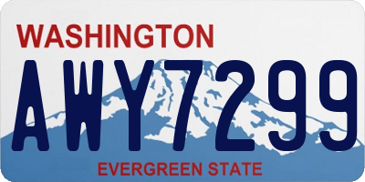 WA license plate AWY7299