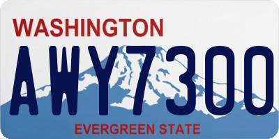 WA license plate AWY7300