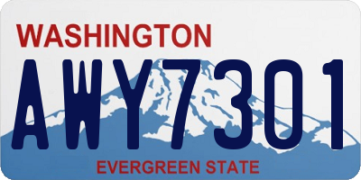 WA license plate AWY7301