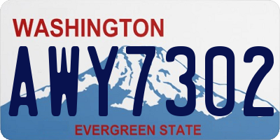 WA license plate AWY7302