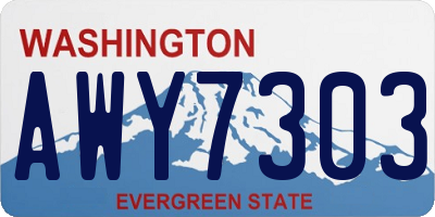 WA license plate AWY7303