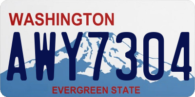 WA license plate AWY7304