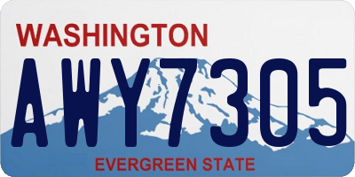 WA license plate AWY7305